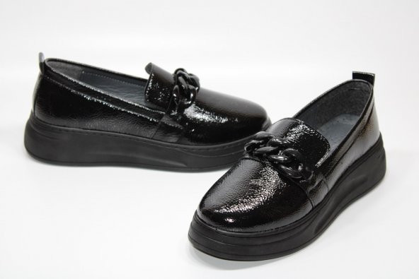 CASSO ORTOPEDİK YÜKSEK TABAN BAĞSIZ KOLAY GİYİM ZİNCİR TOKA DETAY KADIN GÜNLÜK CASUAL AYAKKABI - 7