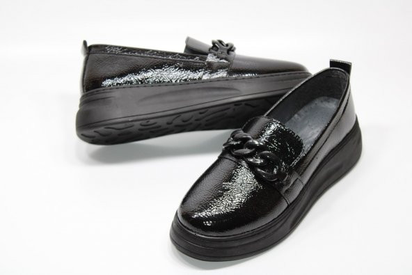 CASSO ORTOPEDİK YÜKSEK TABAN BAĞSIZ KOLAY GİYİM ZİNCİR TOKA DETAY KADIN GÜNLÜK CASUAL AYAKKABI - 8