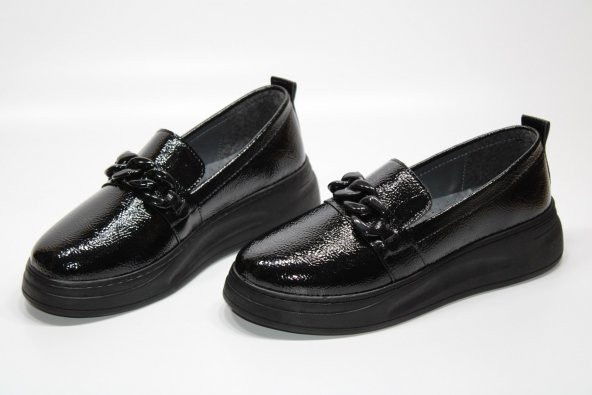 CASSO ORTOPEDİK YÜKSEK TABAN BAĞSIZ KOLAY GİYİM ZİNCİR TOKA DETAY KADIN GÜNLÜK CASUAL AYAKKABI - 9