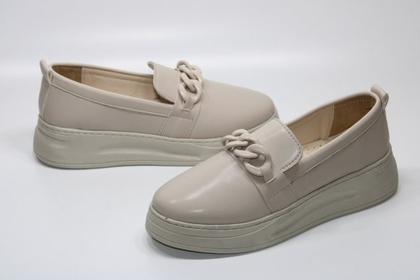 CASSO ORTOPEDİK YÜKSEK TABAN BAĞSIZ KOLAY GİYİM ZİNCİR TOKA DETAY KADIN GÜNLÜK CASUAL AYAKKABI - 11