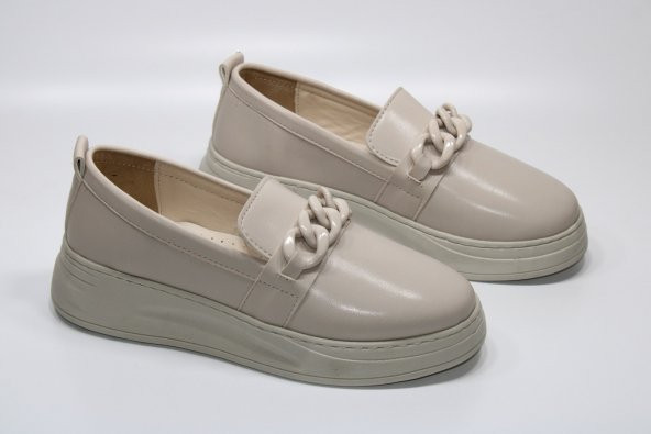 CASSO ORTOPEDİK YÜKSEK TABAN BAĞSIZ KOLAY GİYİM ZİNCİR TOKA DETAY KADIN GÜNLÜK CASUAL AYAKKABI - 12