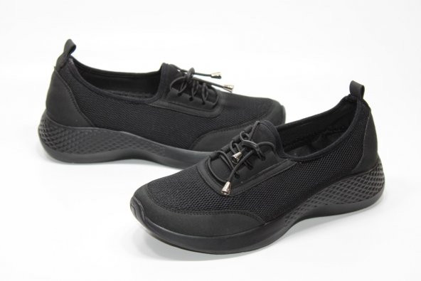 LADYPARK ORTOPEDİK TABAN LASTİK BAĞCIK SÜS DETAY BAĞSIZ STREÇLİ  KADIN GÜNLÜK RAHAT AQUA AYAKKABI - 2