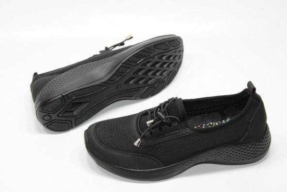 LADYPARK ORTOPEDİK TABAN LASTİK BAĞCIK SÜS DETAY BAĞSIZ STREÇLİ  KADIN GÜNLÜK RAHAT AQUA AYAKKABI - 3