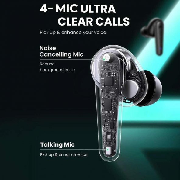 Ugreen HiTune T1 Bluetooth 5.0 TWS Kablosuz Kulakiçi Kulaklık Siyah - 3