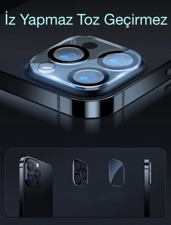 Baseus 2 Adet Set 0.3MM iPhone 13 Pro, 13 Pro Max Ful Kaplama Kamera Koruyucu, Çizilmez, Toz Tutmaz - 3