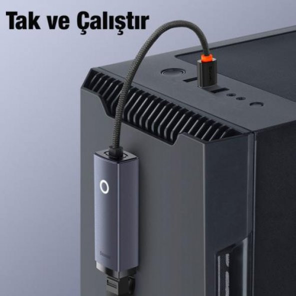 Baseus 100Mbps USB to RJ45 Ethernet Adaptörü,Led Işıklı Tak Çalıştır RJ45 LAN Gibabit Ethernet Portu - 4