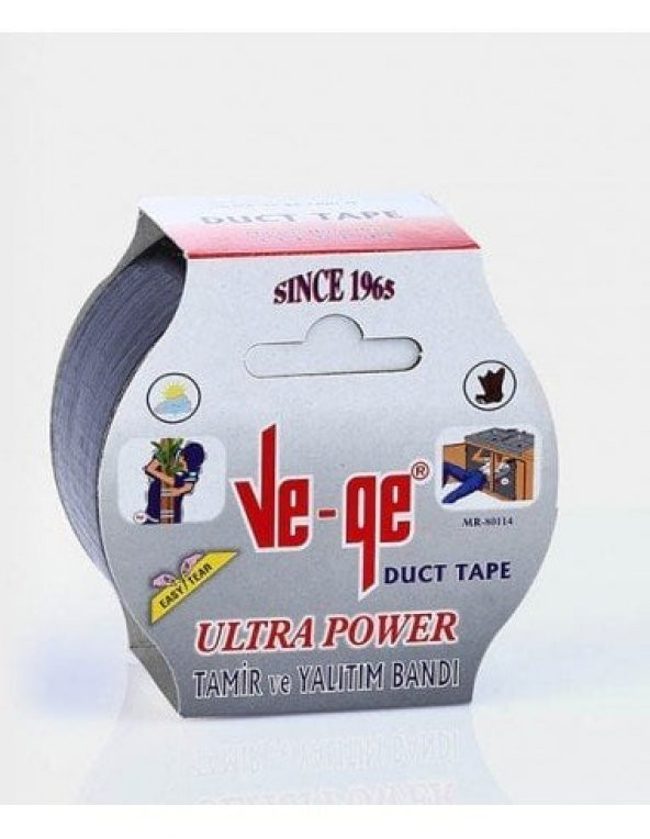 Vege Özel Amaçlı Bant Tamir ve Yalıtım Power Ducttape 50x10 Siyah