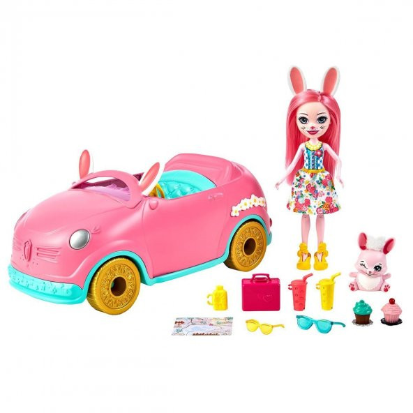 HCF85 Enchantimals Tavşancık Araba