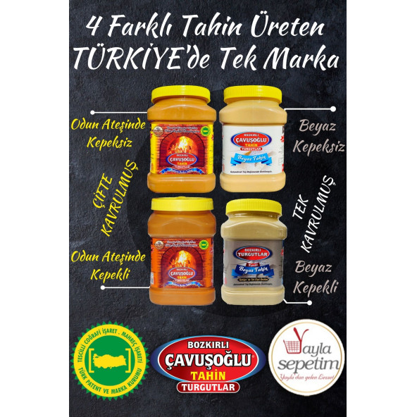 6 x Çavuşoğlu Odun Ateşinde Kepeksiz Bozkır Tahini 930g - Resim 3