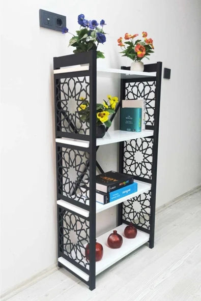 adımshops Desenli Lazer Kesim Metal Raf,çiçeklik,kitaplık,mutfak Rafı,ofis Dolabı,banyo Düzenleyici - 1