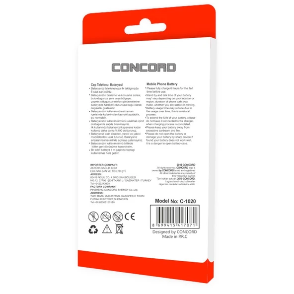 Concord C1020 Nokia BL-5C Batarya - 2