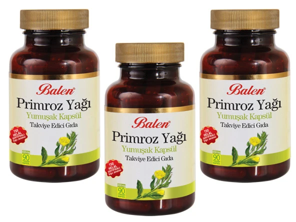 3 Adet Balen Primroz Yağı 500 Mg X 90 Yumuşa