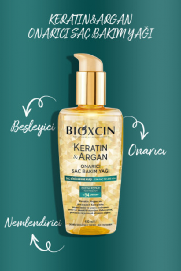 Bioxcin Keratin & Argan Onarıcı Saç Bakım Yağı 150 Ml - Yıpranmış Ve Hasar Görmüş Saçlar - 4