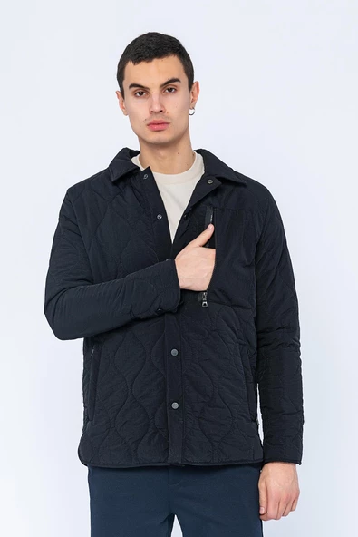 Erkek Regular Fit Çok Cepli Yırtmaç Kol Kapitoneli Astarlı Baharlık İnce Kısa Mont - 9