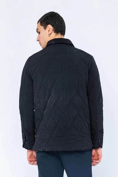 Erkek Regular Fit Çok Cepli Yırtmaç Kol Kapitoneli Astarlı Baharlık İnce Kısa Mont - 6