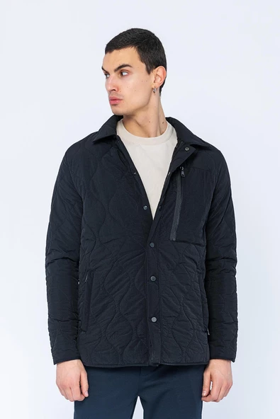 Erkek Regular Fit Çok Cepli Yırtmaç Kol Kapitoneli Astarlı Baharlık İnce Kısa Mont - 8