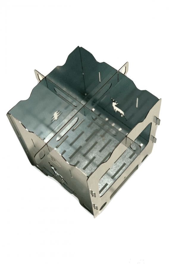 Paslanmaz Ateş Kutusu, Firebox, Katlanır Mini Soba, Kamp Sobası - 5
