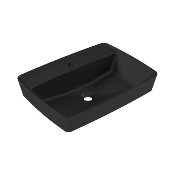 Serel Rita 44x59 cm Tezgah Üstü Çanak Lavabo-Mat Siyah RT30TXL050H