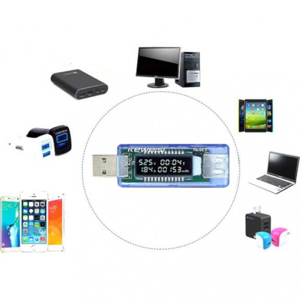 Keweisi Usb Voltmetre Ampermetre Usb Şarj Kapasitesi Test Cihazı A74. - 4