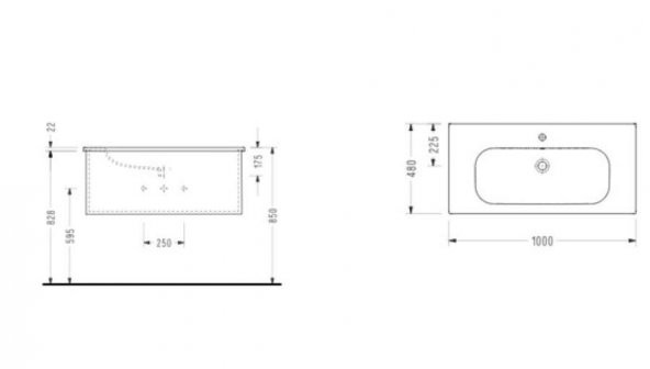 Serel Nita 48x100 cm Mobilya Uyumlu Etajerli Lavabo NT40TDS110H - 2