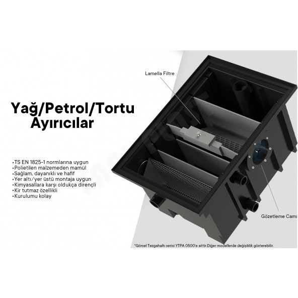 Tankplast 0.2 Lt Sn Yağ Tutucu-Yağ Ayırıcı-Tezgah Altı Polietilen (HDPE)Yerli Üretim