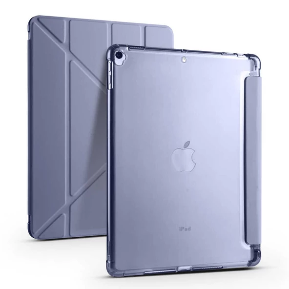 iPad 10.2 2021 (9.Nesil) Kılıf Tri Folding Kalem Bölmeli Standlı - 6