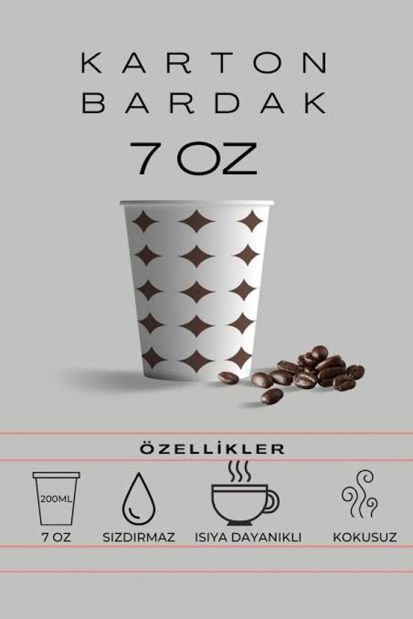 Karton Çay-Kahve  Bardağı (7 Oz) 50'Li x 2 100 Adet