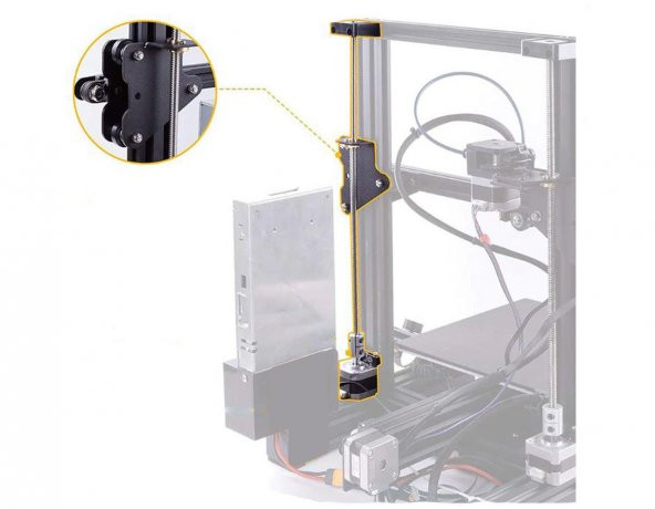 Ender 3 çift z eksen yükseltme metal parçası(Siyah) - 3