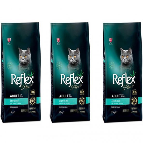 Reflex Plus Tavuklu Sterilised Yetişkin Kedi Maması 1,5 Kg 3 Adet