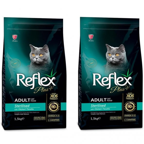 Reflex Plus Tavuklu Sterilised Yetişkin Kedi Maması 1,5 Kg 2Li Set