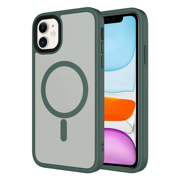 Apple iPhone 11 Kılıf Mat Arka Yüzey Zore Flet Magsafe Kılıf - Resim 6