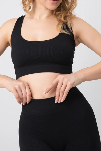 DoReMi Seamless Fitilli Çapraz Kalın Askılı Spor Sütyen - Resim 10