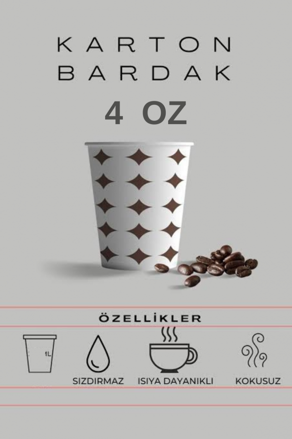 Karton Bardak 4 Oz Türk Kahvesi Espresso Bardağı 500 Adet - Ahşap Karıştırıcı 500 Adet