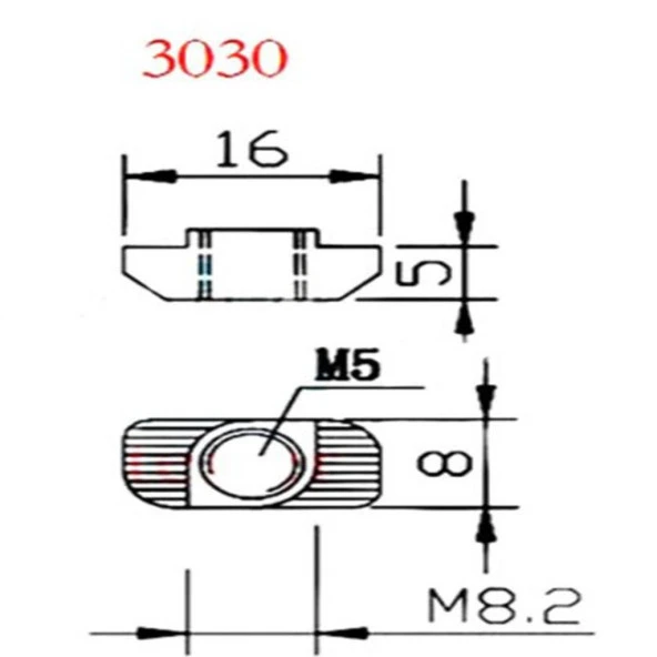 8 Kanal Sigma Profil Somun 100 Adet (M5 Tırtıklı Somun) - Resim 6