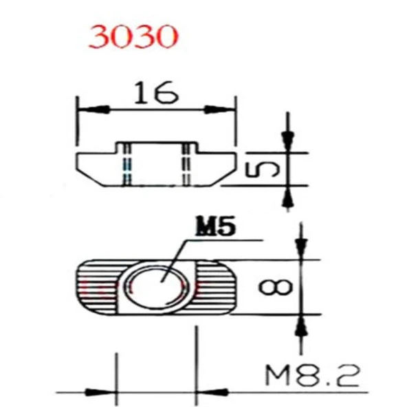 8 Kanal Sigma Profil Somun(M5 Tırtıklı Somun) - Resim 5