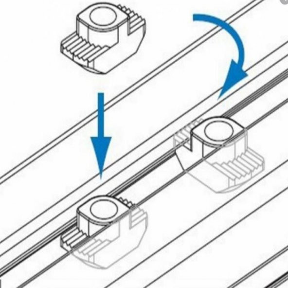 8 Kanal Sigma Profil Somun 50 Adet (M4 Tırtıklı Somun) - Resim 2