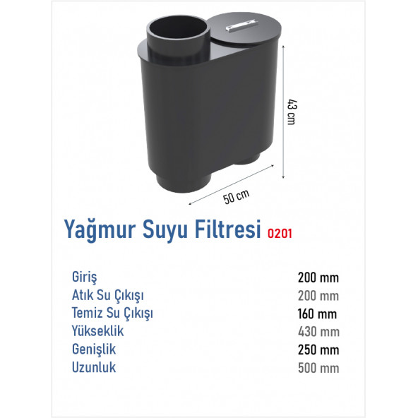 TankPlast Dikey İnişli Boru Tipi Yağmur Filtresi YFDİ 0201 - 2