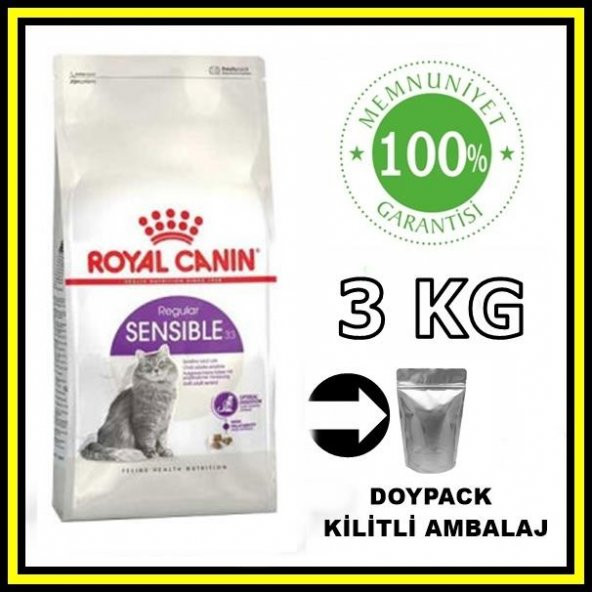 Royal Canin Sensible 33 Sindirim Hassasiyetli Yetişkin Kedi Açık Mama 3 KG