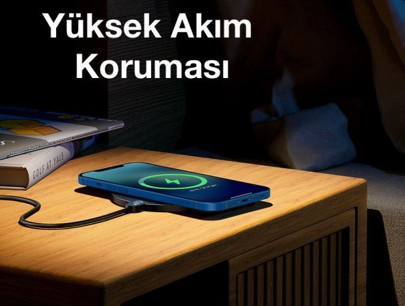 Baseus 1.5Mt Type-C Kablolu Süper Hızlı 15W Gen2 Hızlı Kablosuz Şarj Cihazı Dijital LED Akım Korumalı - 4