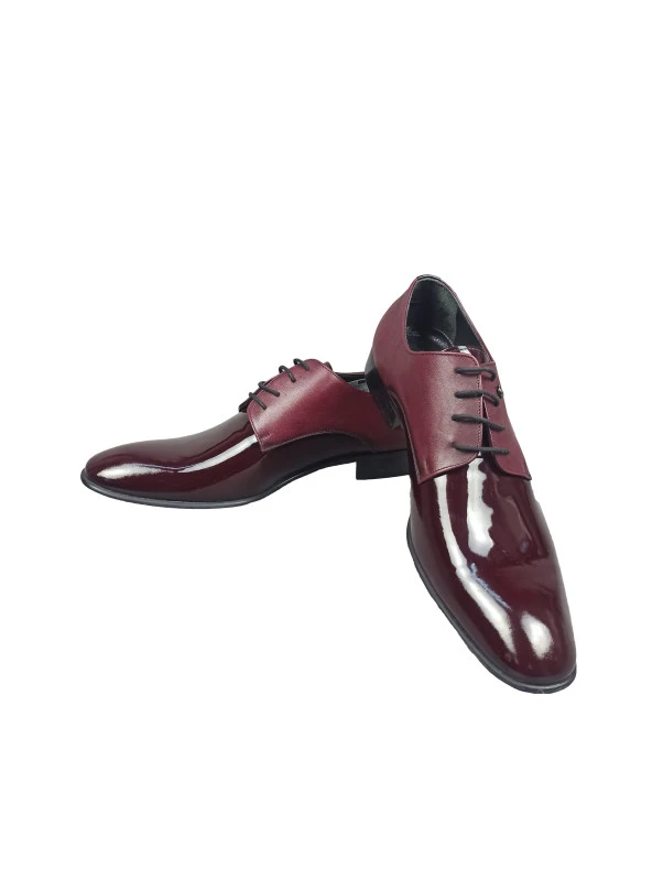 Cengiz İnler Bağcıklı Düz Rugan Damatlık Klasik Erkek Ayakkabı