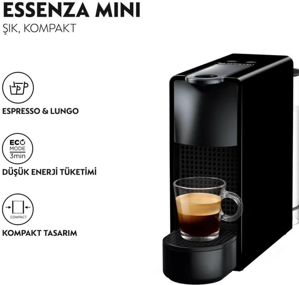 Nespresso C30 Essenza Mini Kahve Makinesi, Siyah - 2