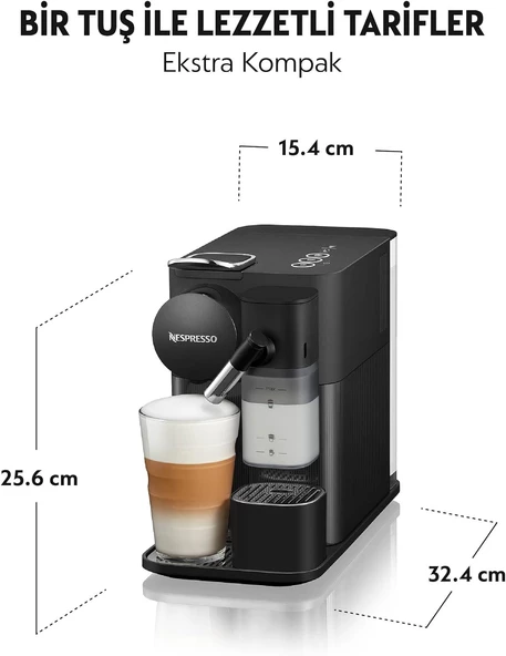 Nespresso F121 Latissima One Süt Çözümlü Kahve Makinesi, Siyah - 3