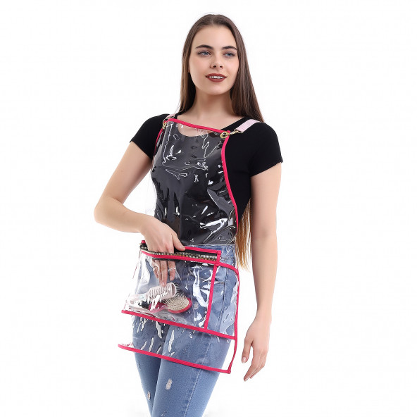 PENUAR BOYA ÖNLÜĞÜ PVC KUMAŞ ŞEFFAF FUŞYA - 4