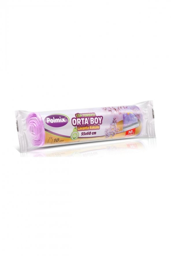 Büzgülü Lavanta Kokulu Orta Boy Çöp Torbası Mor 55 X 60 Cm 10 Lu-6 Adet