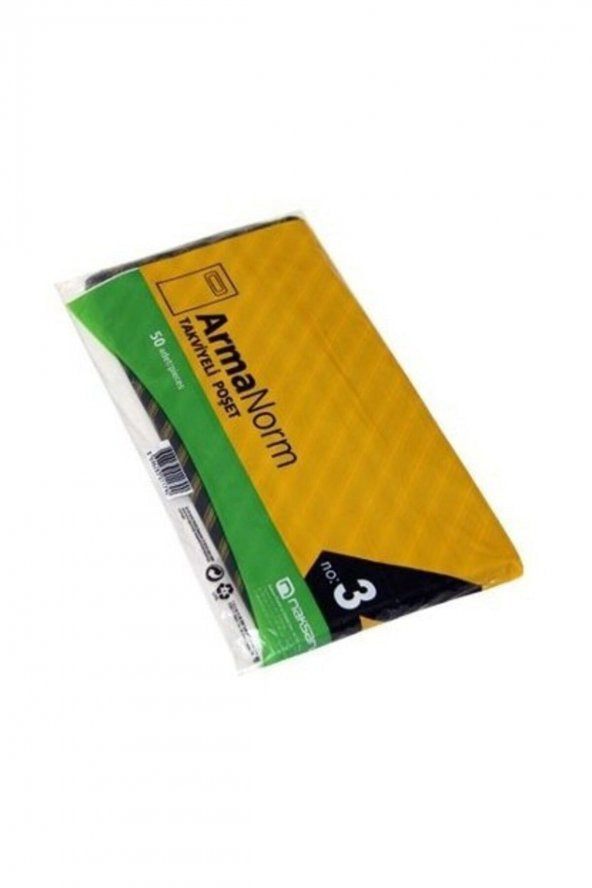 Arma Naksan Siyah Desenli Takviyeli Poşet No:3 2 paket