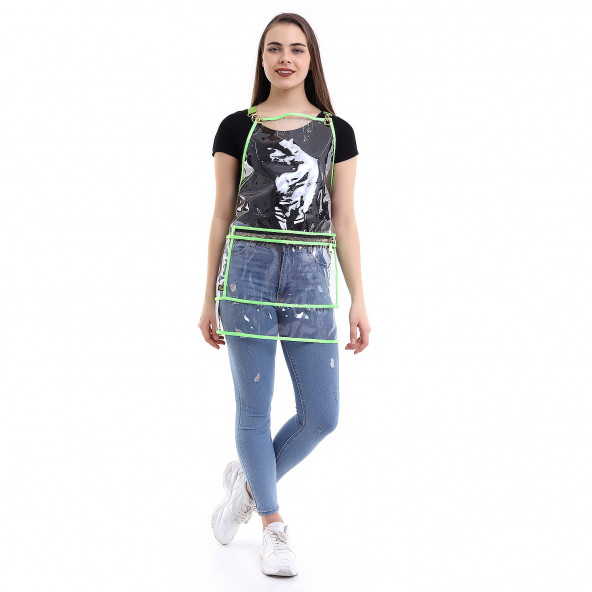 PENUAR BOYA ÖNLÜĞÜ PVC KUMAŞ ŞEFFAF YEŞİL