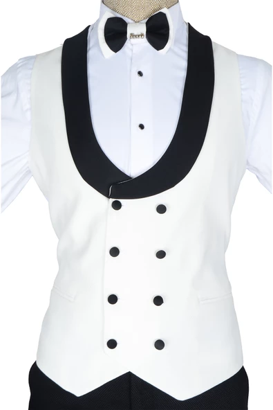 Cengiz İnler Armürlü Kırlangıç Yaka Tek Düğme Damatlık - 5