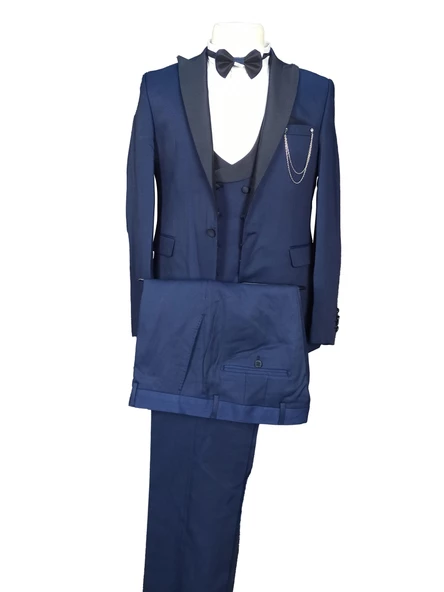 Cengiz İnler Armürlü Kırlangıç Yaka Tek Düğme Damatlık - 3