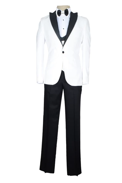 Cengiz İnler Armürlü Kırlangıç Yaka Tek Düğme Damatlık - 10