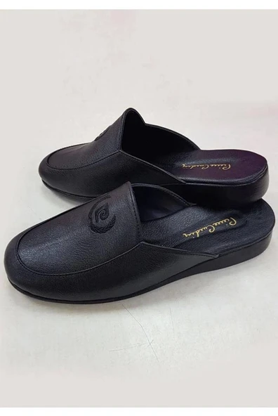 Pierre Cardin 289-2 Erkek Damat Çeyiz Armalı Deri Terlik - 2